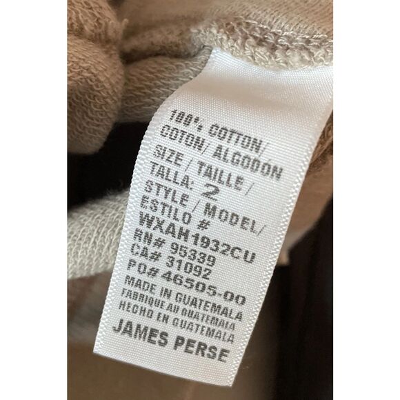 NEW James Perse French Terry Cutoff Raw Edge Sweatpants in Light Tan  2 / Medium - Picture 6 of 7